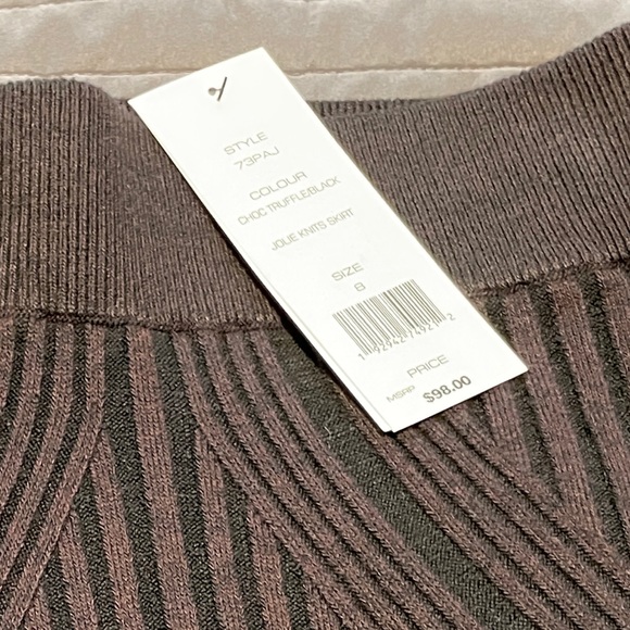 French Connection stretchy pencil skirt in brown/black - Picture 2 of 4